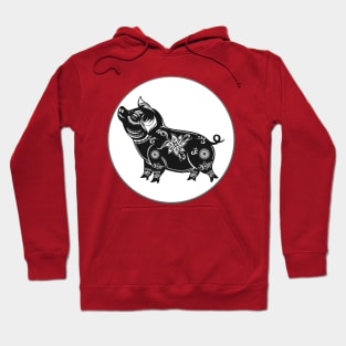 Year Of The Pig Chinese Paper Cut Art Design Hoodie